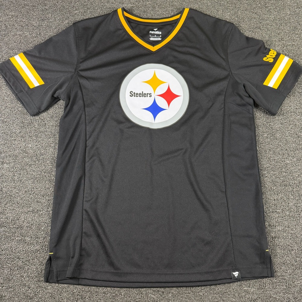 Pittsburgh Steelers Jersey Mens Large Black NFL Football Fanatics EUC